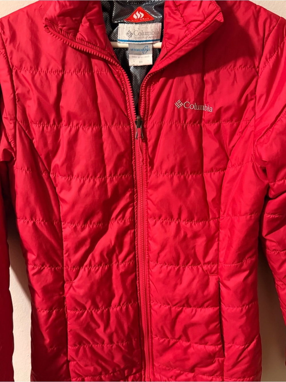 Columbia Sportswear Red Lightweight Quilted Puffer Jacket Size XS